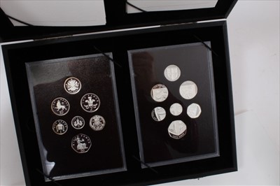 Lot 62 - G.B. The Royal Mint silver proof collection 2008 containing 'Emblems of Britain' seven coin set and Royal Shield of Arms seven coin set (N.B. cased with Certificate of Authenticity) (1 item)