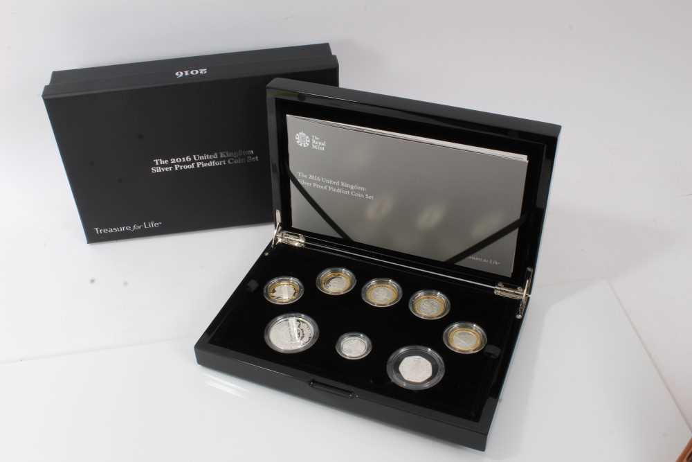 Lot 63 - G.B. The Royal Mint silver silver proof Piedfort eight coin commemorative set 2016 (N.B. cased with Certificate of Authenticity) (1 coin set)