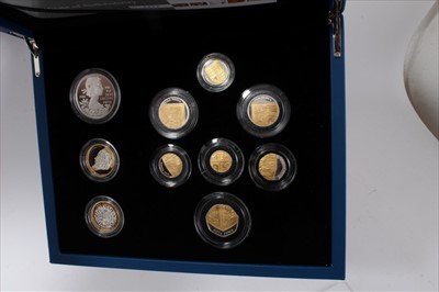 Lot 64 - G.B. The Royal Mint silver proof ten coin set with selected gold plating 2012 (N.B. cased with Certificate of Authenticity) (1 coin set)