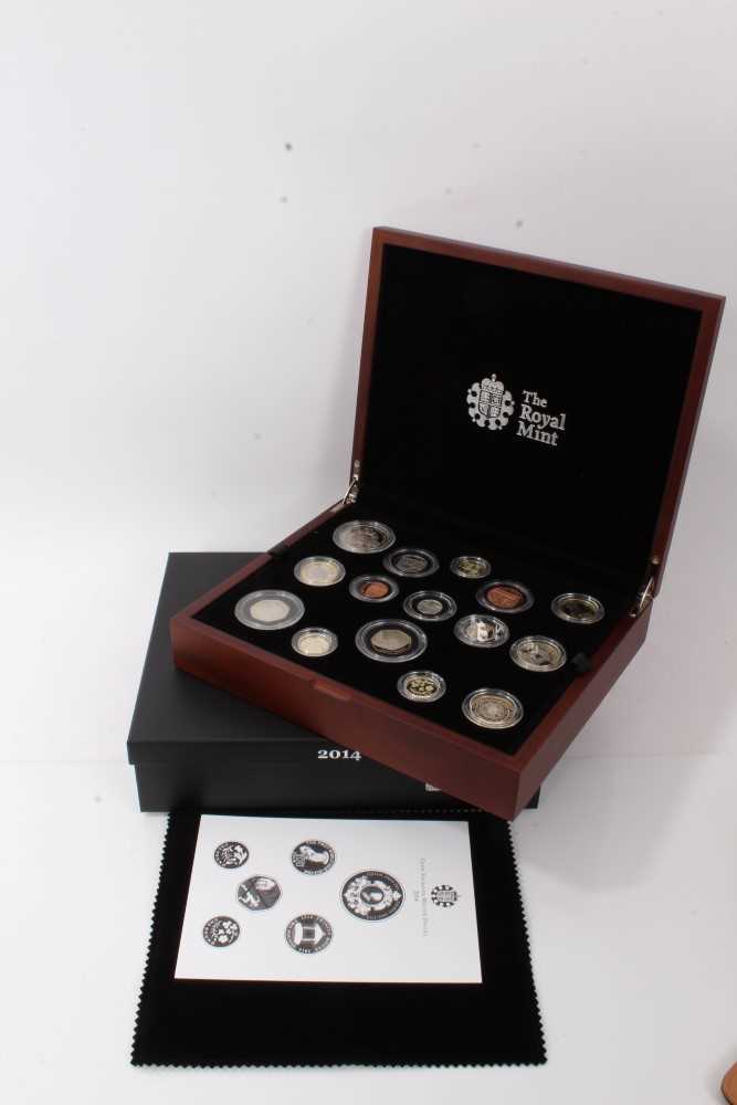 Lot 66 - G.B. The Royal Mint premium proof fifteen coin set 2014 (N.B. with Certificate of Authenticity) (1 coin set)