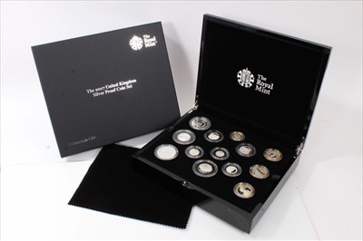 Lot 68 - G.B. The Royal Mint silver proof thirteen coin set 2017 to include House of Windsor £5 (N.B. cased with Certificate of Authenticity) (1 coin set)