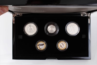 Lot 70 - G.B. The Royal Mint silver proof Piedfort five coin commemorative set 2017