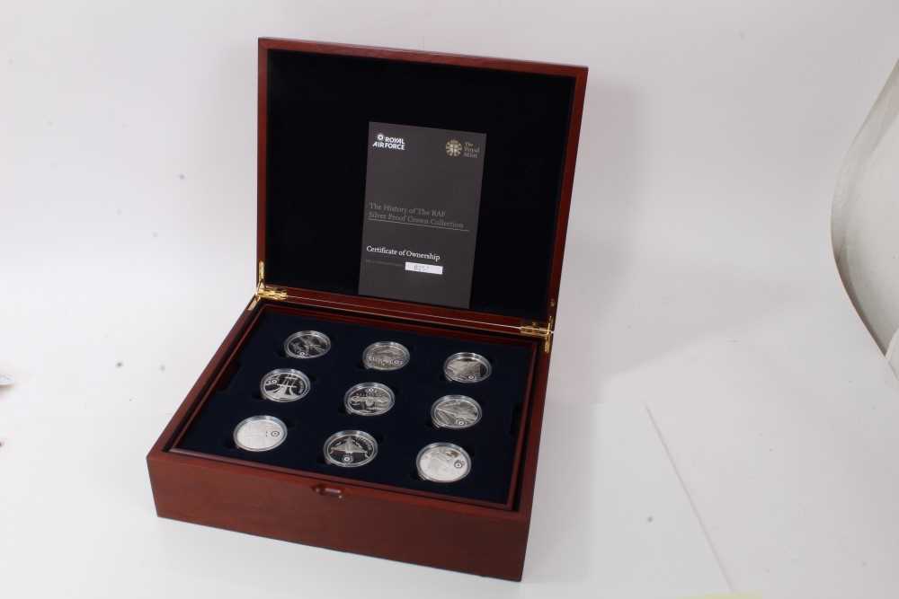 Lot 73 - World - The Royal Mint The History of the R.A.F. silver proof eighteen coin crown collection 2008 (N.B. cased with Certificate of Authenticity) (1 coin set)