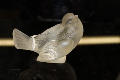 Lot 2094 - Lalique glass model of a bird, signed R Lalique, France