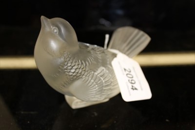 Lot 2094 - Lalique glass model of a bird, signed R Lalique, France