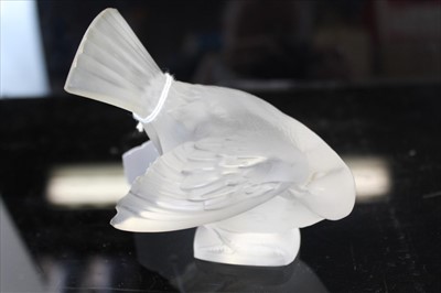 Lot 2095 - Lalique glass model of a bird, signed Lalique, France