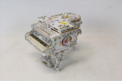 Lot 2103 - Dresden porcelain piano jewellery box