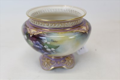 Lot 2102 - Royal Worcester blush ivory reticulated bowl