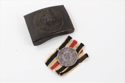 Lot 512 - Imperial German medal and a Nazi Wehrmacht  belt buckle (2)