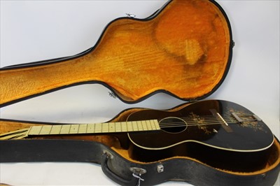 Lot 3643 - Hamilton, rare 1920's Canadian Decorated Body Acoustic Guitar complete with hard case