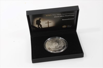 Lot 75 - Solomon Islands - The Royal Mint WWI: 90th Anniversary silver proof $50 2008, 5oz coin (N.B. cased with Certificate of Authenticity) (1 coin)