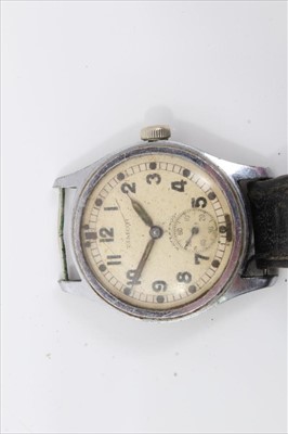 Lot 511 - Second World War Timor A.T.P. wristwatch, with luminous Arabic numerals and subsidiary seconds, rear of case, stamped A.T.P. 139780