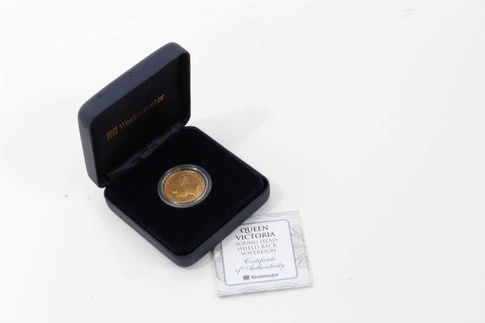 Lot 108 - G.B. Gold Sovereign Victoria YH Shield Back