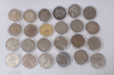 Lot 126 - New Zealand - mixed Elizabeth II Crown sized coins to include silver x 9 & cupro-nickel x 24 (33 coins)