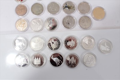 Lot 127 - World - mixed Crown sized coins to include silver x 11 & cupro-nickel x 21 (32 coins)