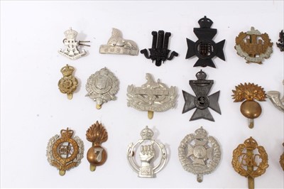 Lot 526 - Collection of forty British Military cap badges, to include Norfolk Regiment, Northamptonshire Regiment and Tank Corps