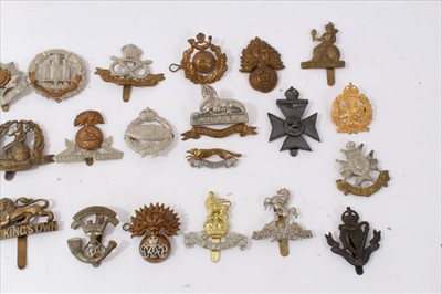 Lot 526 - Collection of forty British Military cap badges, to include Norfolk Regiment, Northamptonshire Regiment and Tank Corps