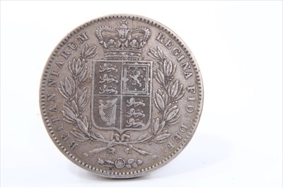 Lot 147 - G.B. Victoria YH silver Crown 1844 cinquefoil stops (edge bruises noted) otherwise AVF (1 coin)
