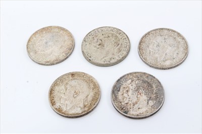 Lot 161 - G.B. mixed George V shillings to inc 1911 EF, 1914 GEF, 1916 EF, 1917 GEF & 1920 EF (5 coins)