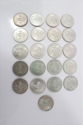 Lot 166 - G.B. mixed George VI pre-1947 silver Florins in AEF to UNC condition (21 coins)
