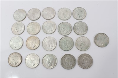 Lot 166 - G.B. mixed George VI pre-1947 silver Florins in AEF to UNC condition (21 coins)