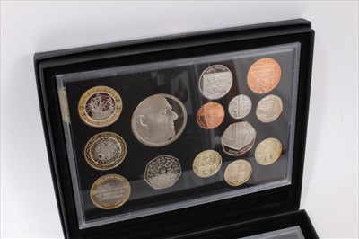Lot 186 - G.B. The Royal Mint proof fourteen coin proof sets 2011 x 2, N.B. one set to include 'The William & Catherine' Crown, the other 'Prince Philip 90th Birthday' Crown (N.B. issued in black boxes with...