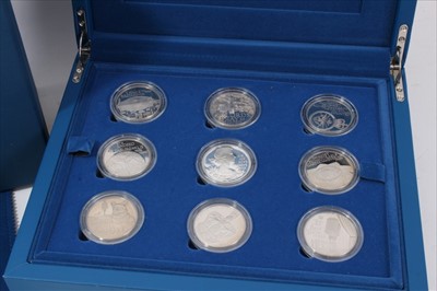 Lot 193 - G.B. The Royal Mint Queen's Diamond Jubilee Proof eighteen coin Crown set 2012 in plush blue presentation two drawer cabinet with Certificates of Authenticity (1 coin set)