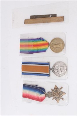 Lot 537 - First World War 1914-15 Star Trio, comprising 1914 - 15 Star, War and Victory medals named to 40921 SPR. C. Childe. R.E.