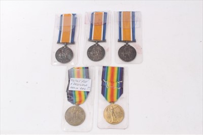 Lot 539 - Collection of First World War medals comprising War medals named to 2653 DVR. F.G. Chinn. R.A., 876572 DVR. A. Cole. R.A., 38046 PTE. J.B. Taylor. Manch. R., Victory medal named to 28284 PTE. C. Ba...