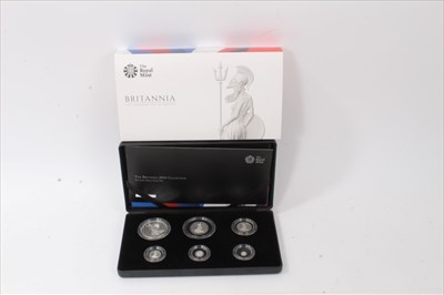 Lot 195 - G.B. The Royal Mint Britannia Silver Proof Six Coin Set 2014 in case of issue with Certificate of Authenticity (1 coin set)