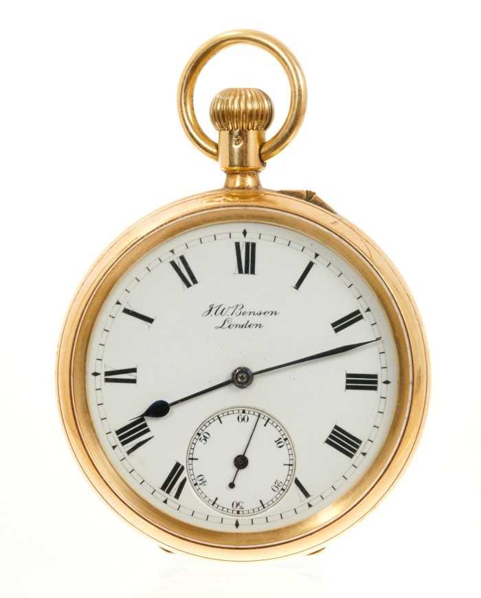 jw benson 18ct gold pocket watch