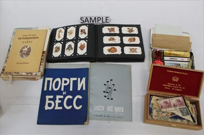 Lot 1025 - Album of cigarette cards, assorted stamps and ephemera