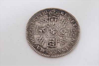 Lot 27 - G.B. sixpence William & Mary 1693 (N.B. some light scratches noted on obverse) otherwise AVF (1 coin)
