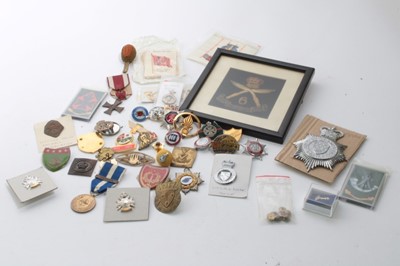 Lot 567 - Elizabeth II British Transport Police Helmet badge, together with various military and other badges