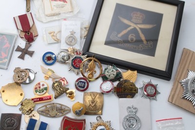 Lot 567 - Elizabeth II British Transport Police Helmet badge, together with various military and other badges