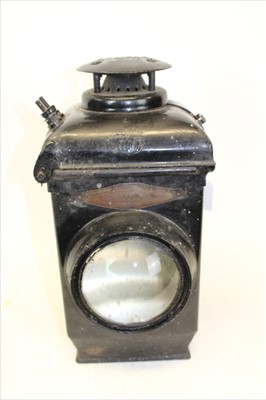 Lot 3644 - Adlake No 55 black painted railway lamp