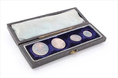 Lot 231 - G.B. Victoria OH four coin Maundy set 1901 in original case of issue, toned EF-AU (1 coin set)