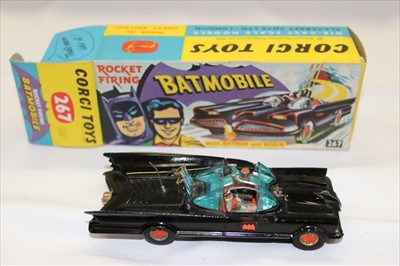 Lot 2748 - Corgi Rocket Firing Batmobile with instructions and red firing rockets No 267 boxed