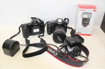 Lot 3612 - Canon SLR camera and lenses