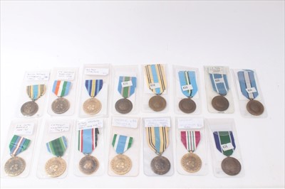 Lot 586 - Collection of fifteen various United Nations medals (15)