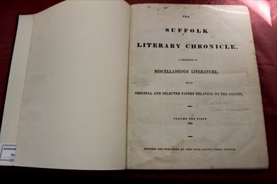 Lot 2413 - The Suffolk Literary Chronicle, volume the first, pub. Ipswich 1838,  comprising twelve issues 1837-1838, scarce, modern cloth binding