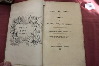 Lot 2425 - Rev. Richard Cobbold - Valentine Verses, Ipswich 1827, 1st edn, original card binding