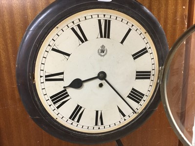 Lot 605 - 1930's RAF Wall Dial Mess clock, with cream dial, black Roman Numerials and RAF badge to centre, 45cm in diameter