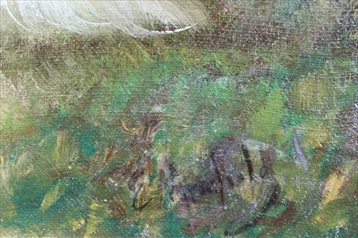 Lot 892 - Edward Armfield (1817-1896) oil on canvas - two terriers on a cliff, signed, in gilt frame, 36cm x 49cm