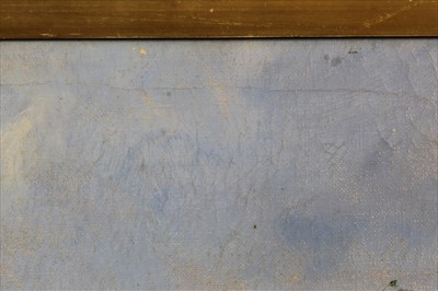 Lot 892 - Edward Armfield (1817-1896) oil on canvas - two terriers on a cliff, signed, in gilt frame, 36cm x 49cm