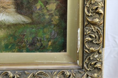 Lot 892 - Edward Armfield (1817-1896) oil on canvas - two terriers on a cliff, signed, in gilt frame, 36cm x 49cm