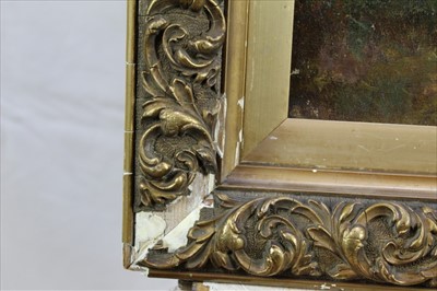 Lot 892 - Edward Armfield (1817-1896) oil on canvas - two terriers on a cliff, signed, in gilt frame, 36cm x 49cm