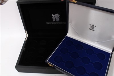 Lot 257 - G.B. The Royal Mint Plush Lined Collectors Cases to include Celebration of Britain Collection, Golden Jubilee Collection and one other (N.B. these cases do not include any coinage) (3 coin cases)