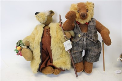 Lot 2809 - Two Teddy Bears dressed in Harris Tweed outfits by Zena Arts including Old Man of the Woods.