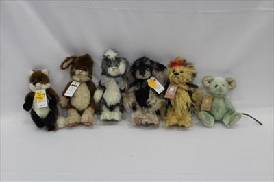 Lot 2853 - Charlie Bears selection from the Minimo series including Hoppity Hop, Bella, Doodles, Townend, Captain Puddle, Maker, Nibble, Blueberry Pir, Yorkshire Pud, Mushy Pea, Mini Muiffin, Marbles